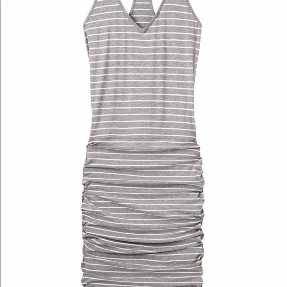 Grey Athleta Striped Racerback Tank Dress